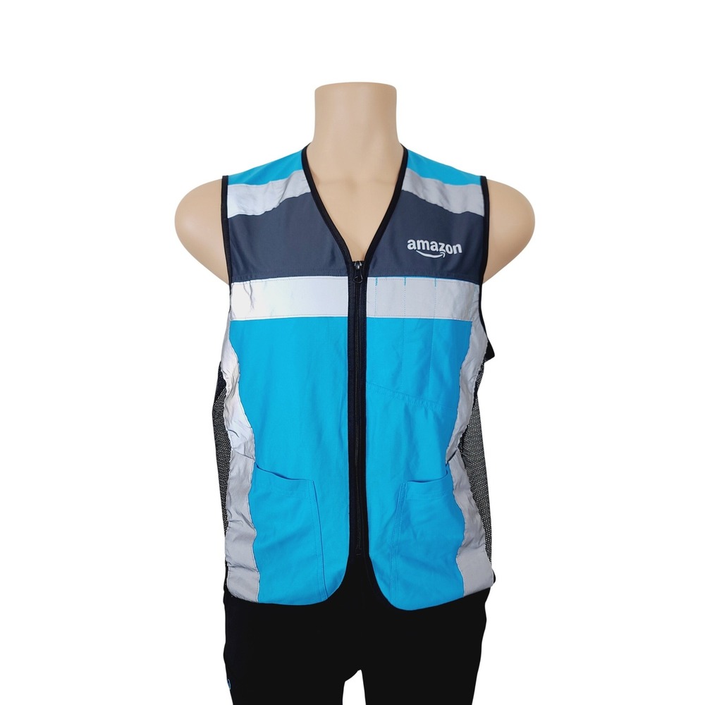 Amazon Zipper Closure, Durable Mesh Sides Flex Vest Men, Size M/L Blue/Black